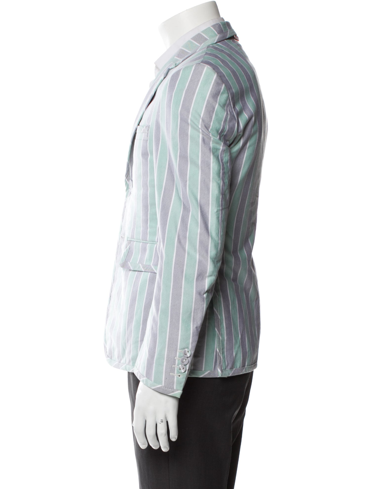 Thom Browne Striped Grosgrain Trim Blazer